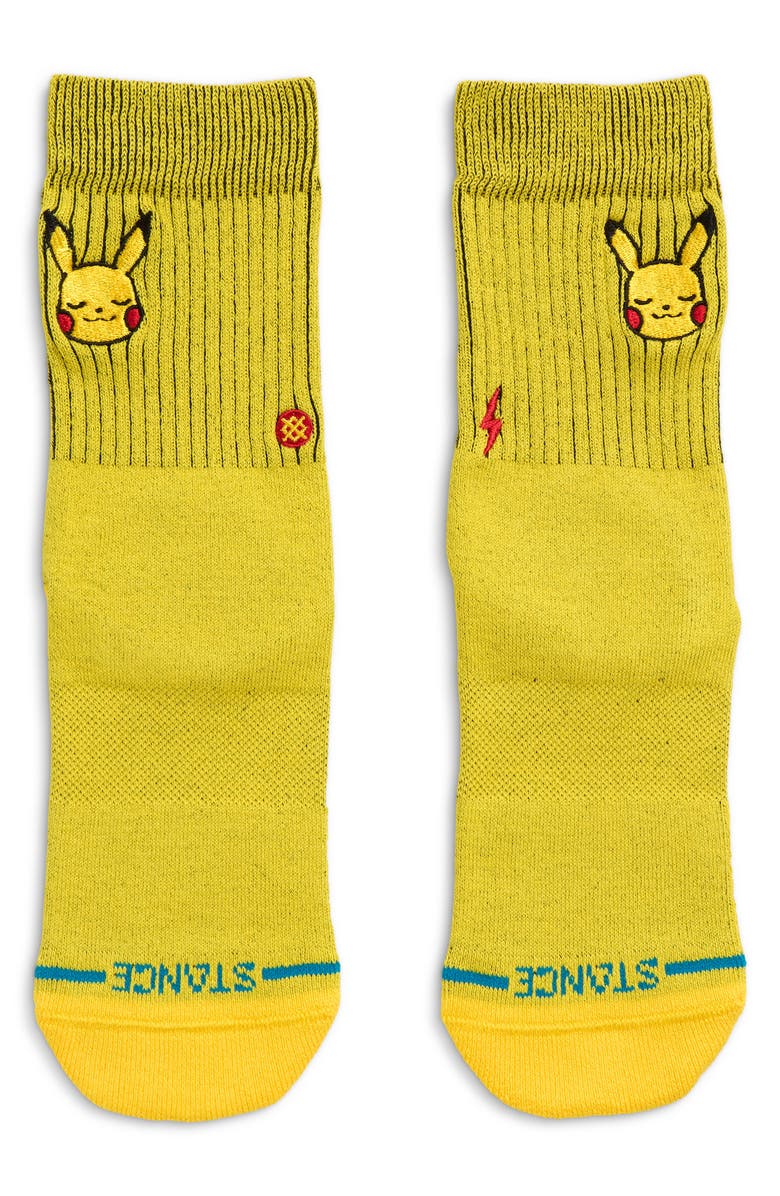 Stance Kids' Pikachu Cotton Blend Crew Socks, Main, color,