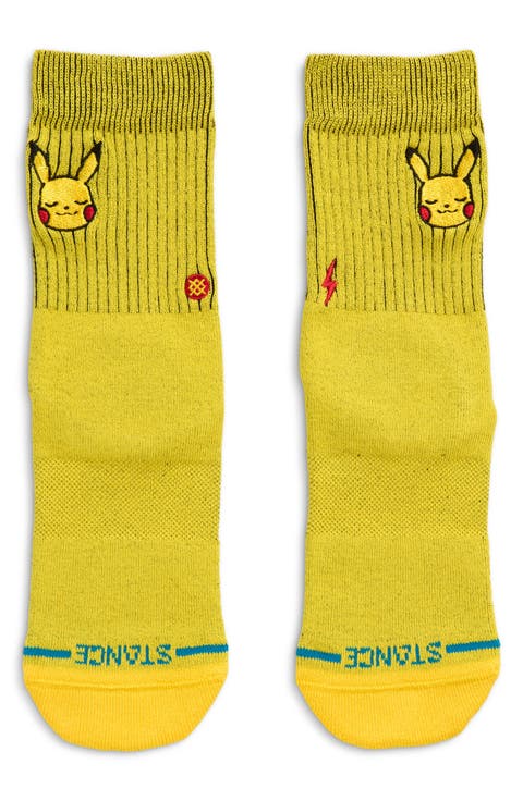 Kids' Pikachu Cotton Blend Crew Socks (Little Kid & Big Kid)