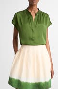 Vince Shirred Detail Silk Top