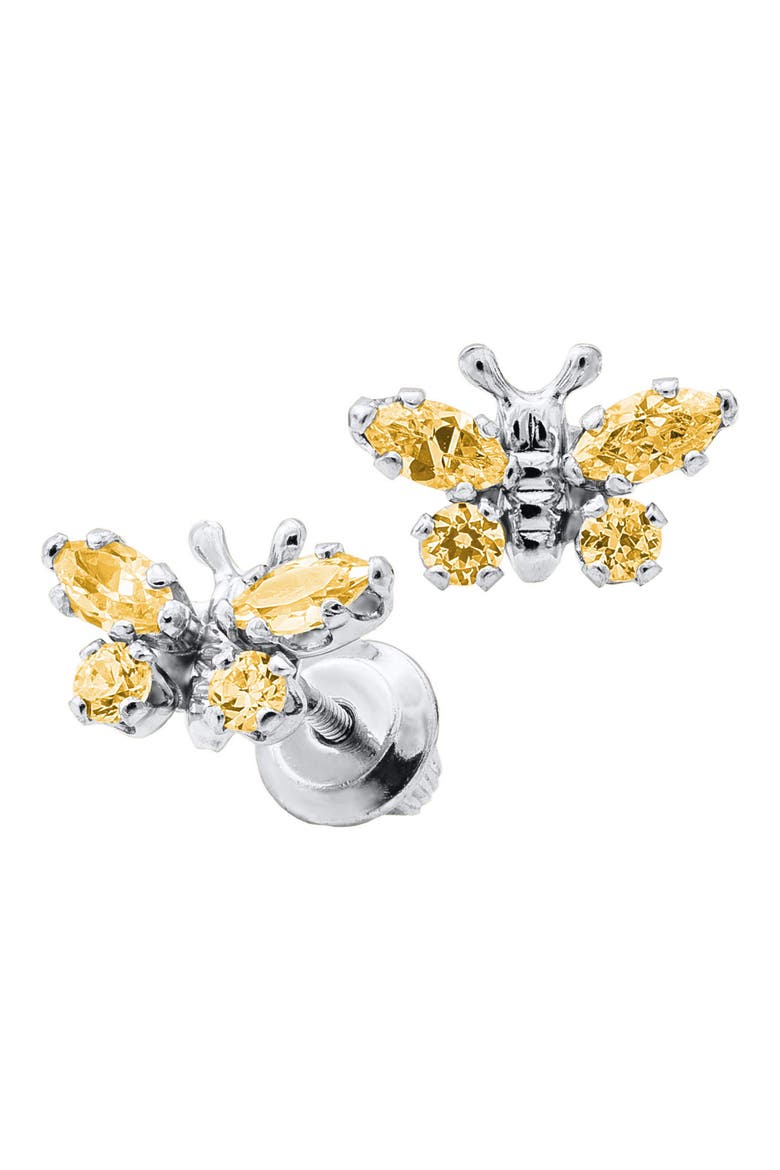 Butterfly Birthstone Sterling Silver Earrings, Alternate, color, NOVEMBER