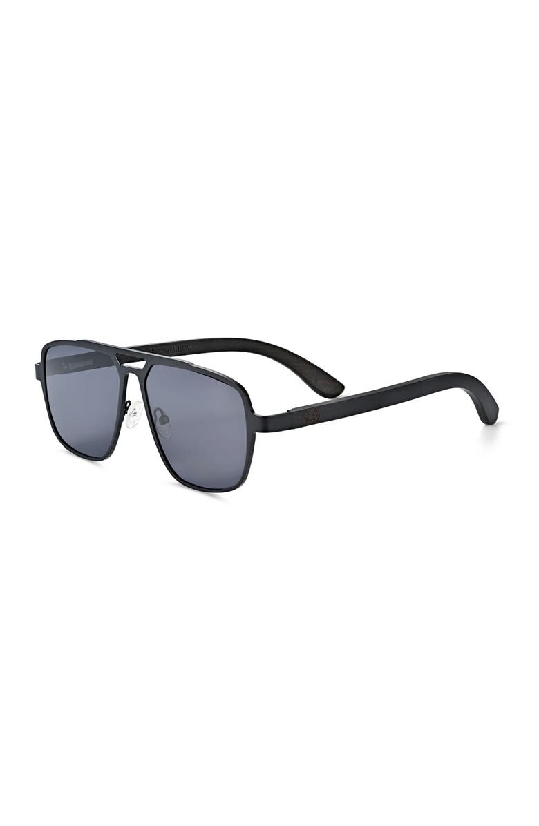 EARTH WOOD Avila Polarized Sunglasses, Main, color, Black/Black