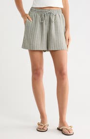 MAX STUDIO Stripe Drawstring Shorts