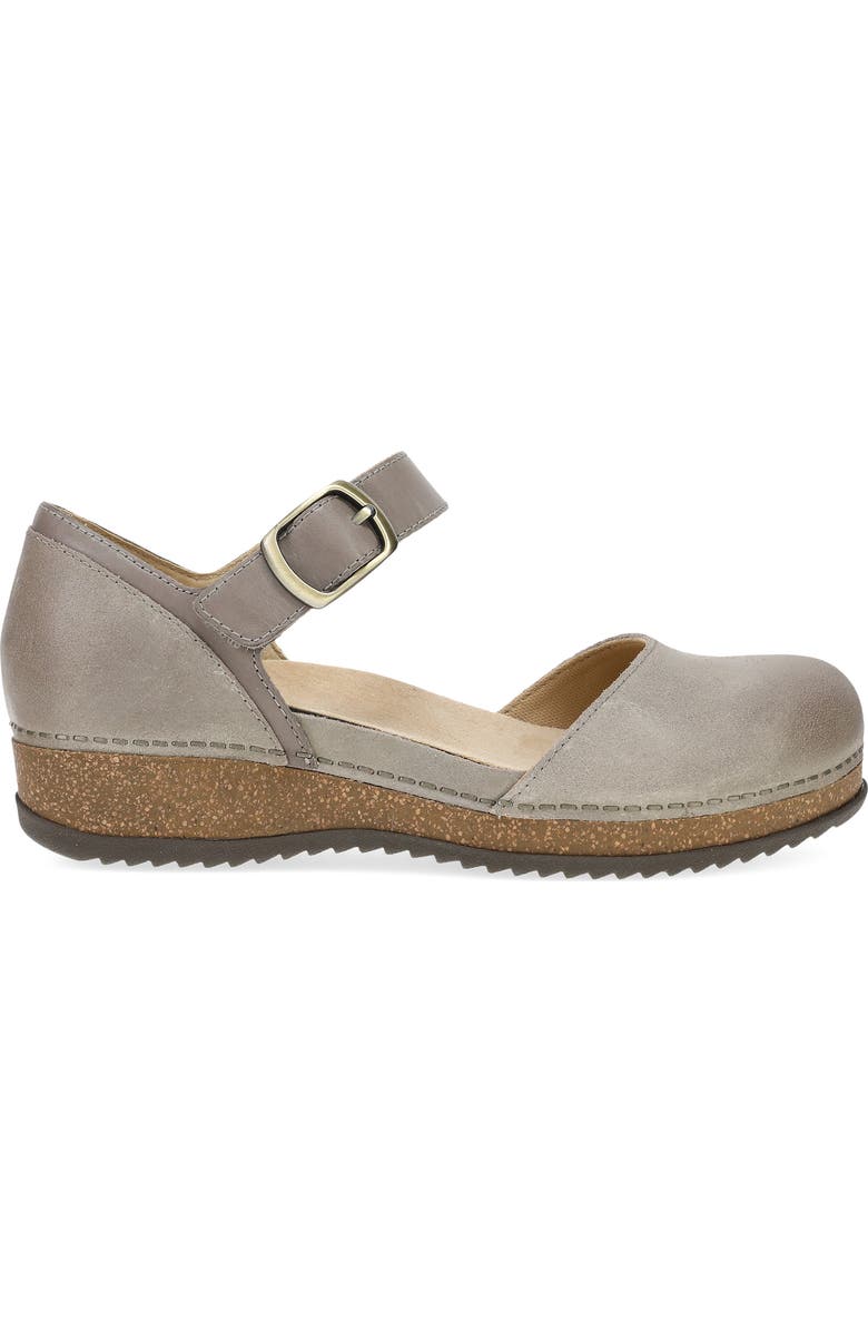 Dansko Mae Ankle Strap Platform Clog, Alternate, color, Taupe Suede