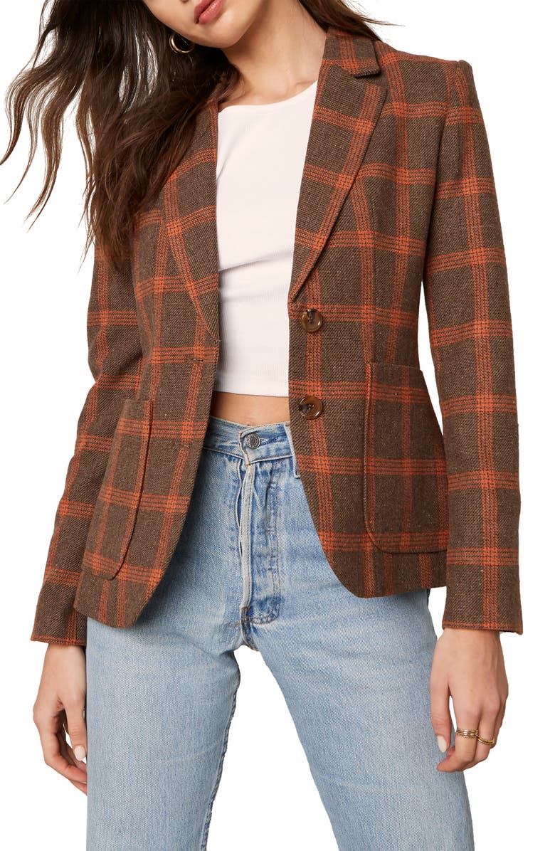 BB Dakota by Steve Madden Talkshow Host Plaid Print Blazer, Main, color, 