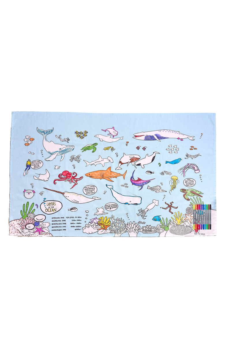 Under the Sea Tablecloth, Main, color, Light Blue