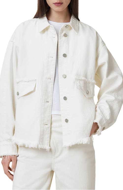 Allsaints Hettie Fray Denim Shirt Jacket In Off White