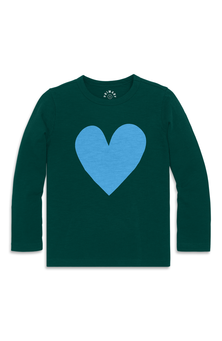 Primary Kids Long Sleeve Heart Tee, Main, color, Ivy