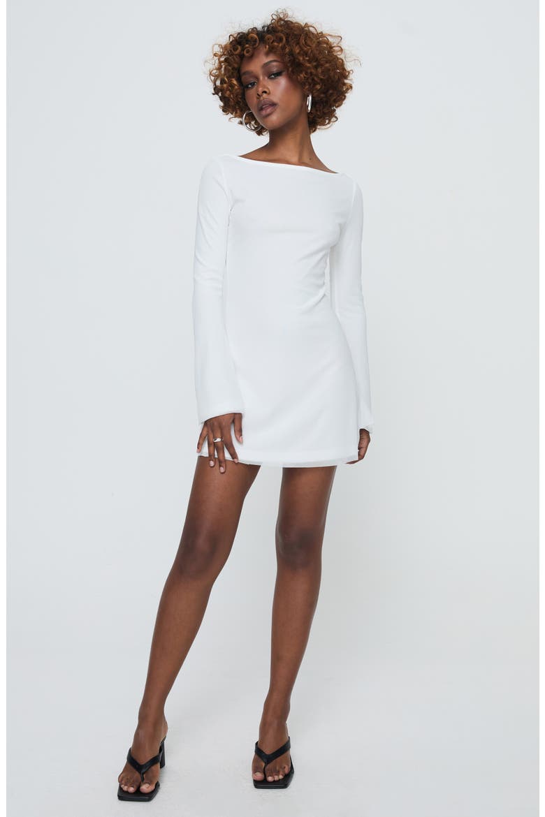 Lukea Long Sleeve Minidress, Alternate, color, WHITE