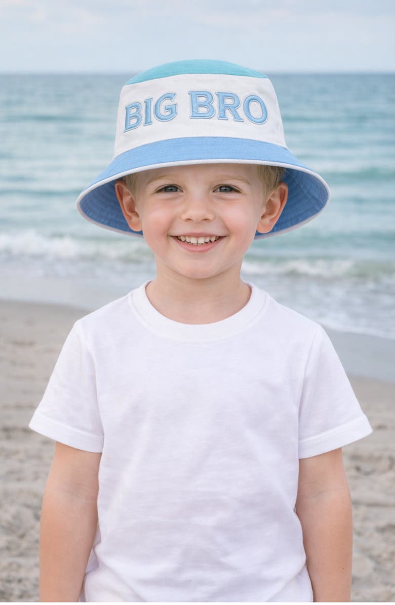 Bits & Bows Big Bro Bucket Hat, Alternate, color, Blue/White/Aqua