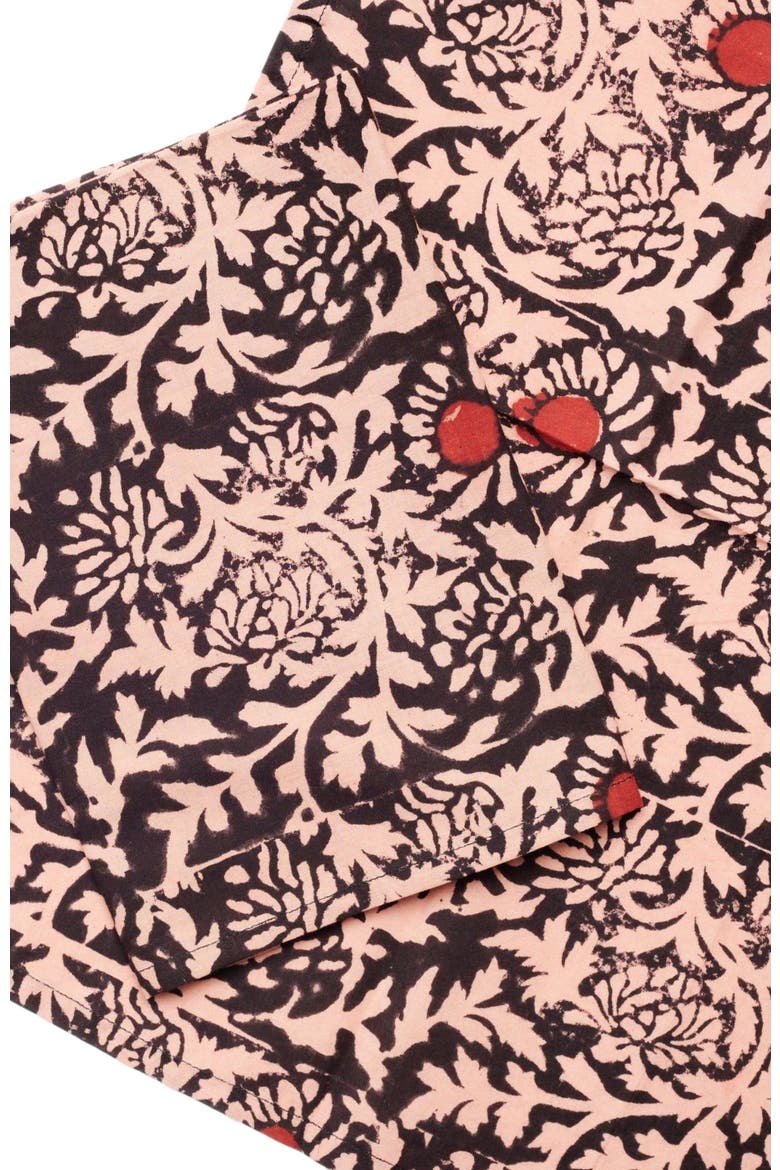 Hummus Floral Wax Block Printe Cotton Table Napkin - Set of 4, Alternate, color, Multi