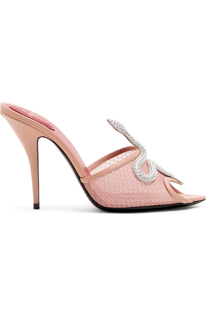 Valentino Garavani Coeur Vipère Mesh Sandal, Alternate, color, Pink