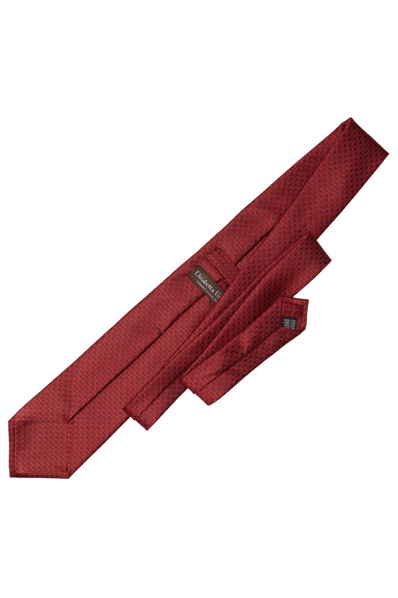 Brunelli - Silk Jacquard Tie for Men, Alternate, color, Ruby Red