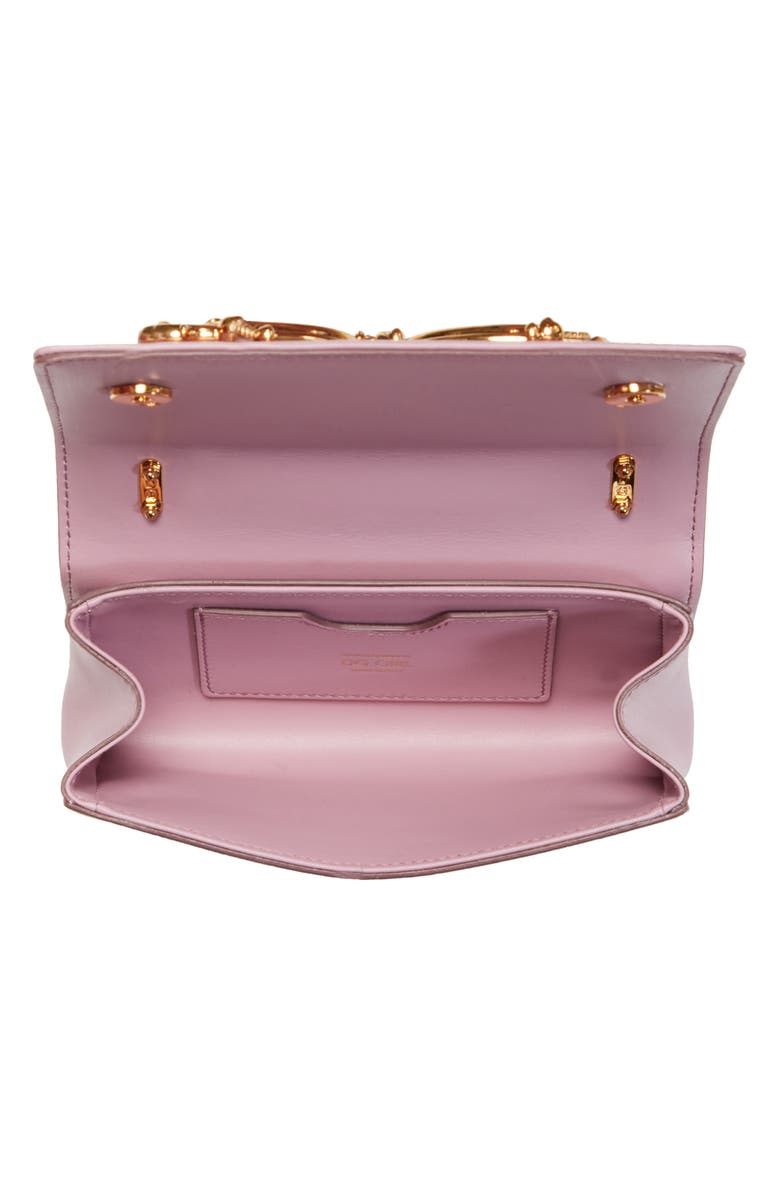 Dolce&Gabbana Girls Logo Leather Phone Crossbody Bag, Alternate, color, Powder Pink