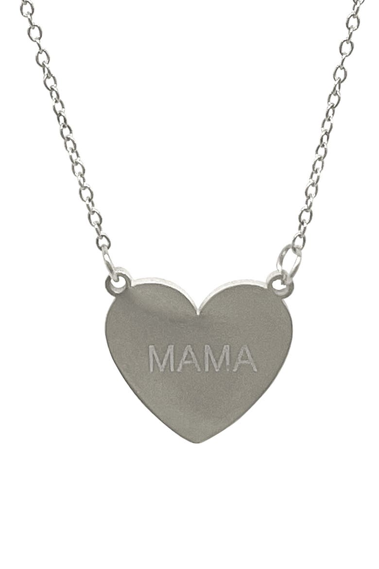 Water Resistant Mama Heart Necklace, Main, color, SILVER