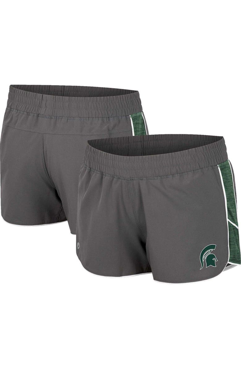 COLOSSEUM Women's Colosseum Gray Michigan State Spartans Pull The Switch Running Shorts, Main, color, Gray