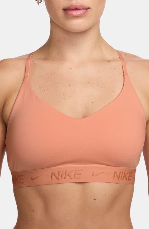 Nike Indy Light Support Padded Adjustable Sports Bra In Orange