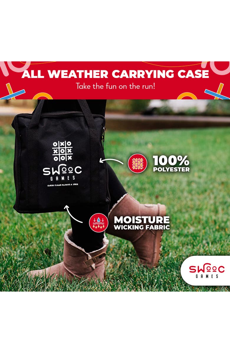 Swooc Games Premium Giant Wooden Tic Tac Toe Game, Alternate, color, Brown