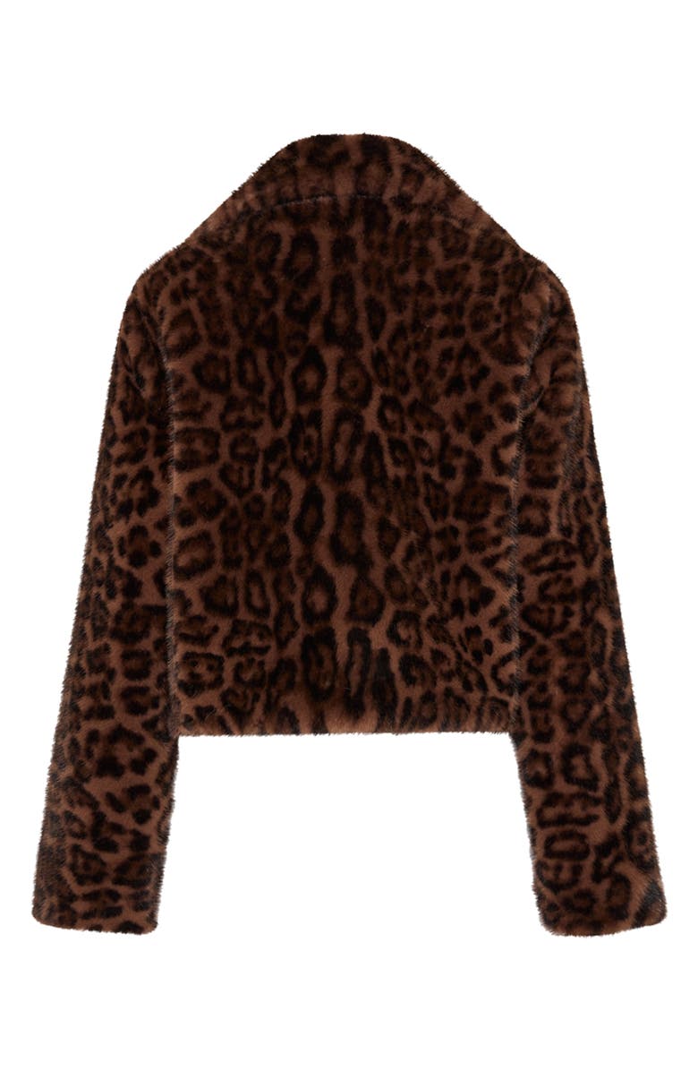 Milly Arya Faux Fur Jacket, Alternate, color, Brown Mult