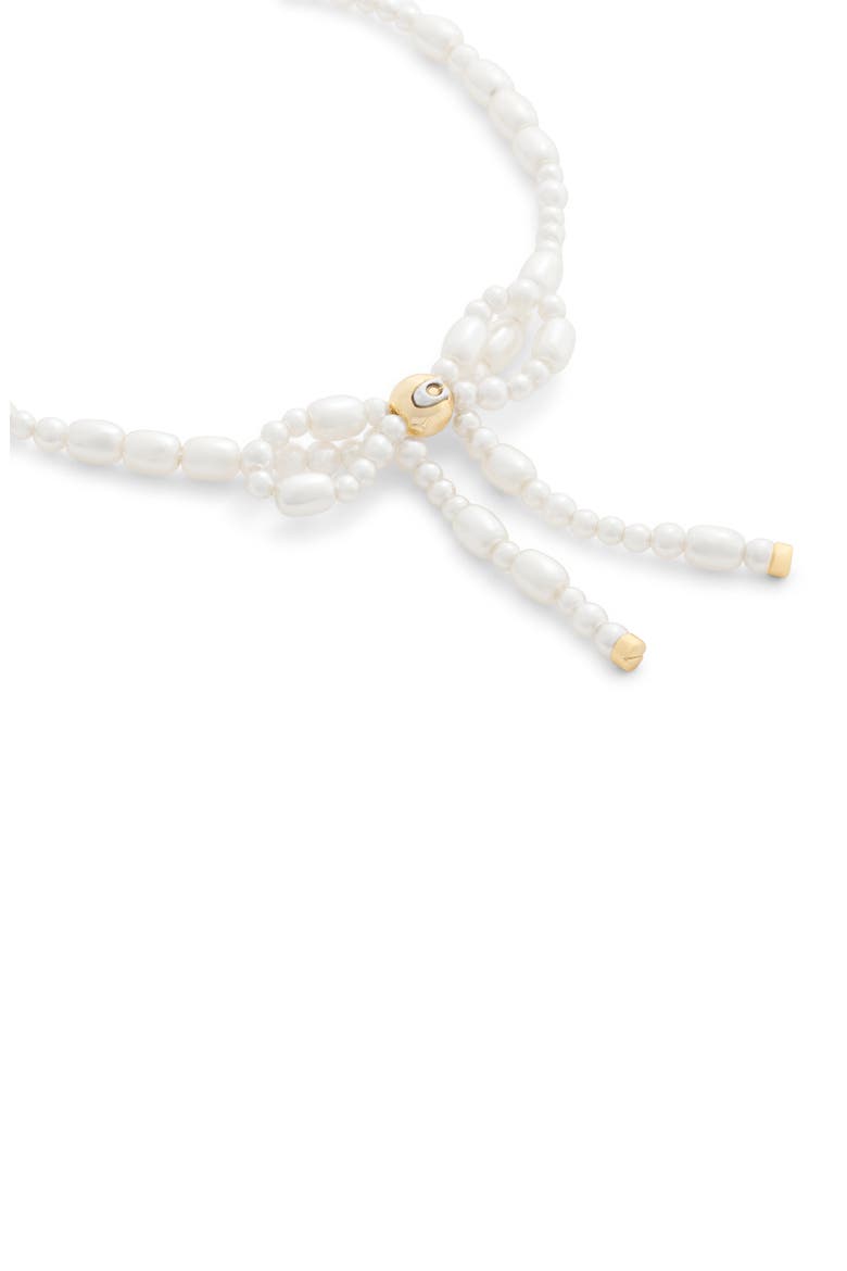 Faux Pearl Bow Bracelet, Alternate, color, PEARL/ GOLD
