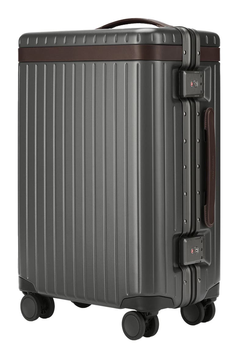 The Carry-on Suitcase, Alternate, color, Grey / Chocolate