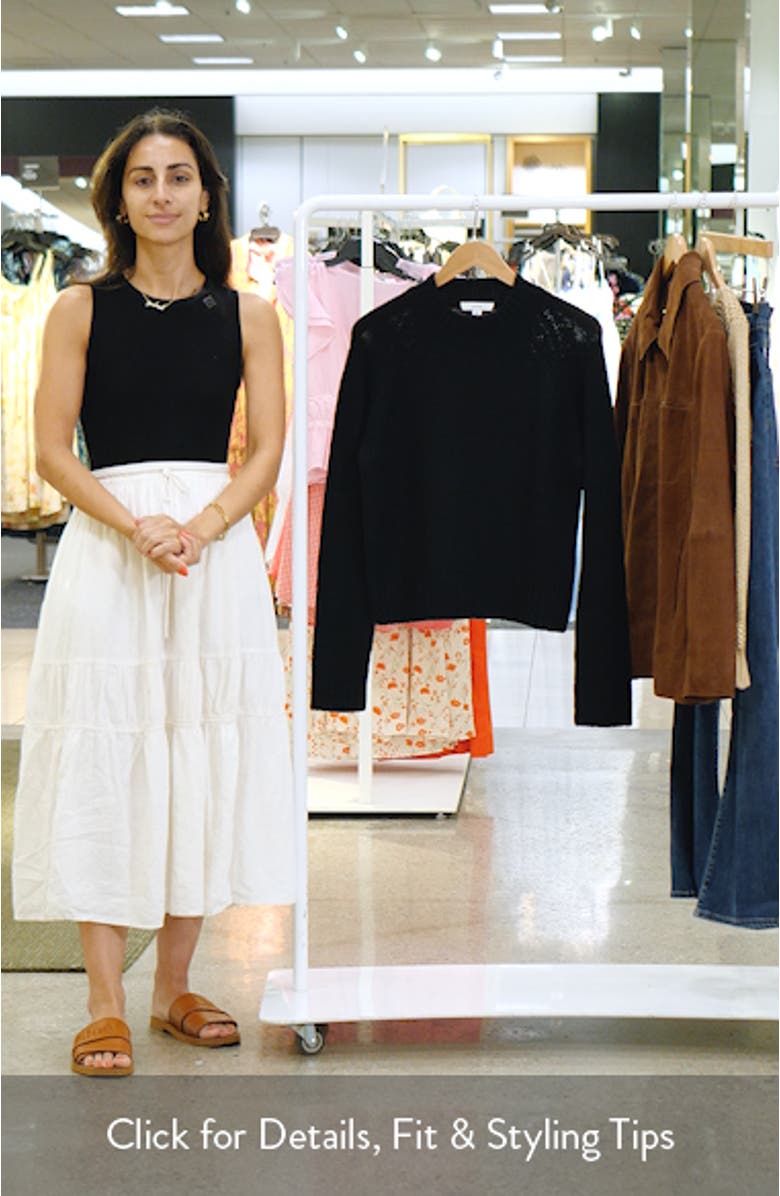 Raglan Sleeve Wool & Cashmere Crewneck Sweater