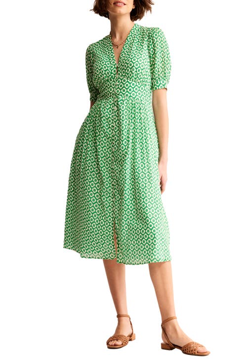 Green Floral Dresses for Women