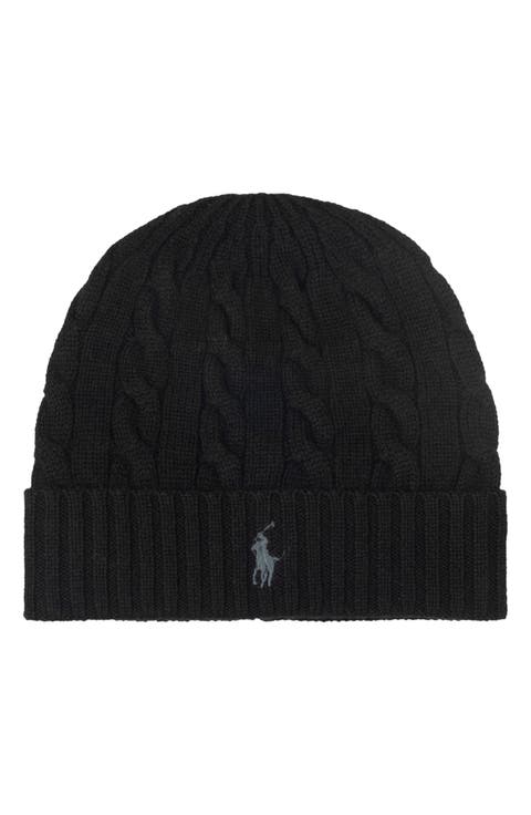 Cashmere Blend Cable Beanie