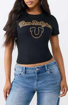 True Religion Glitter Horseshoe Relaxed Baby Tee