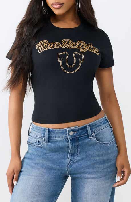 True Religion Glitter Horseshoe Relaxed Baby Tee