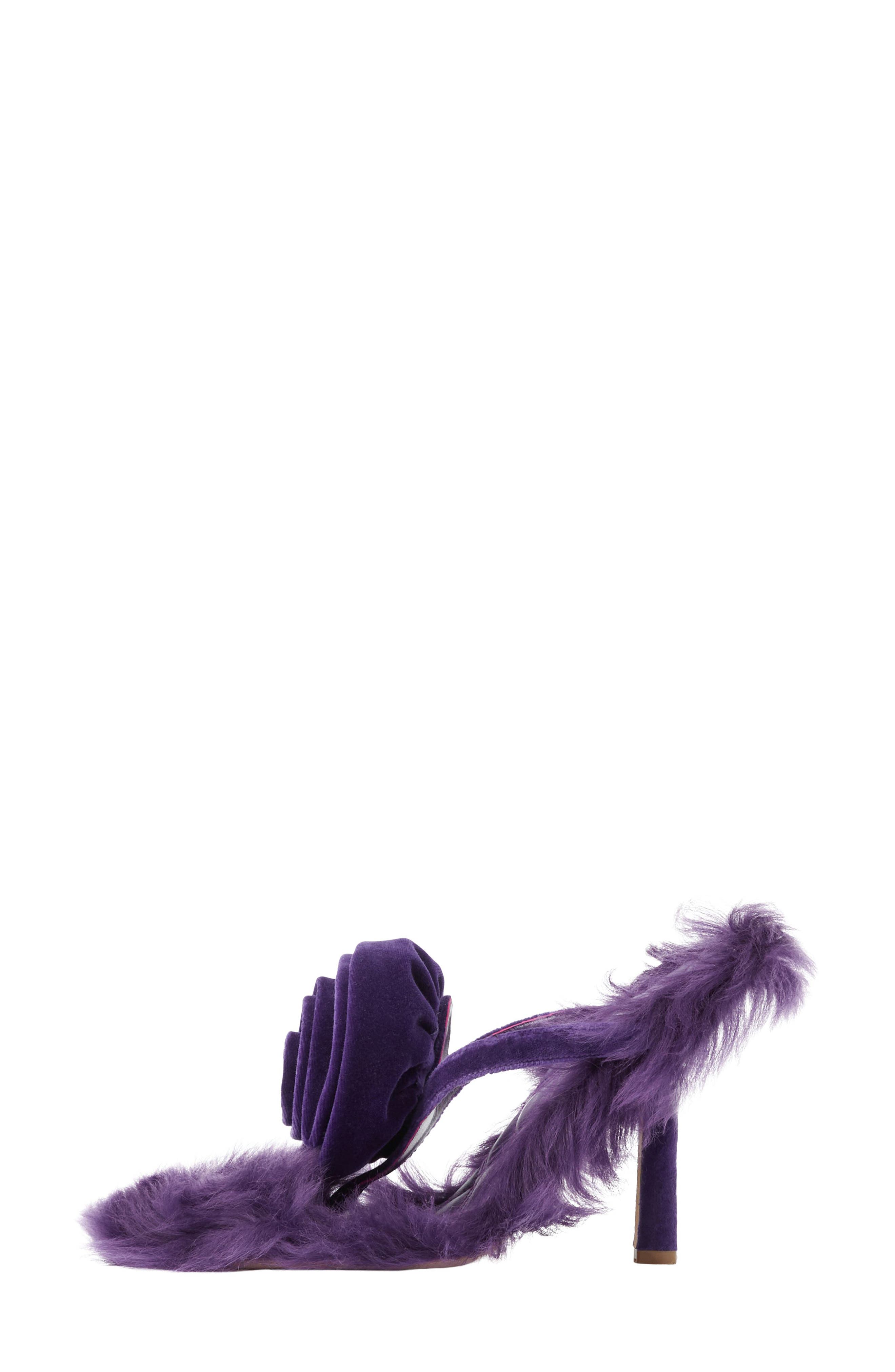 Burberry Genuine Shearling Step Rose Sandal, Alternate, color, 