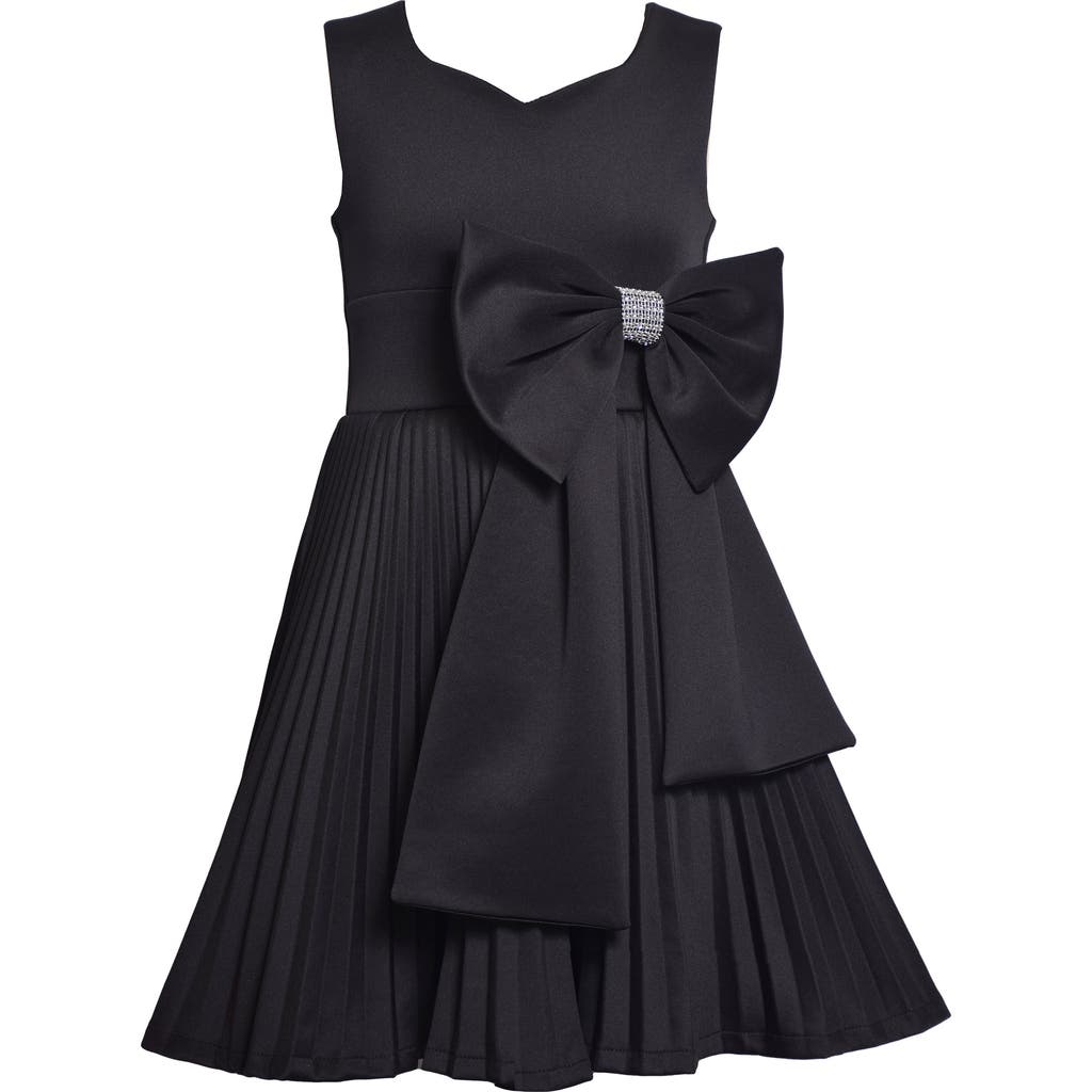 Iris & Ivy Kids' Pleated Scuba Party Dress In Blue