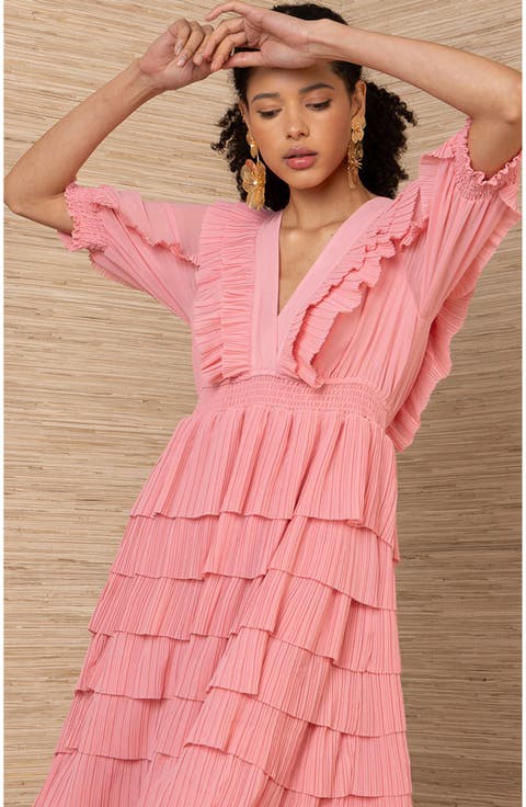 Aulelei Chiffon Solid Dress