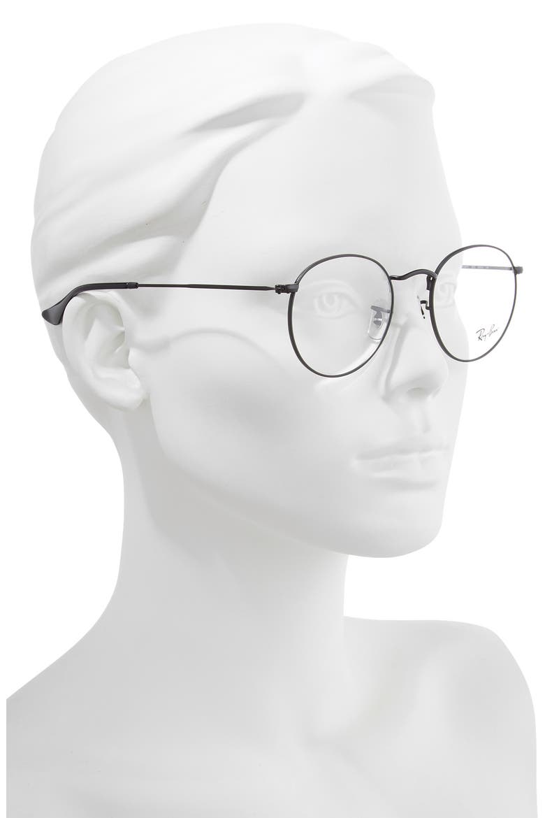50mm Round Optical Glasses, Alternate, color, MATTE BLACK