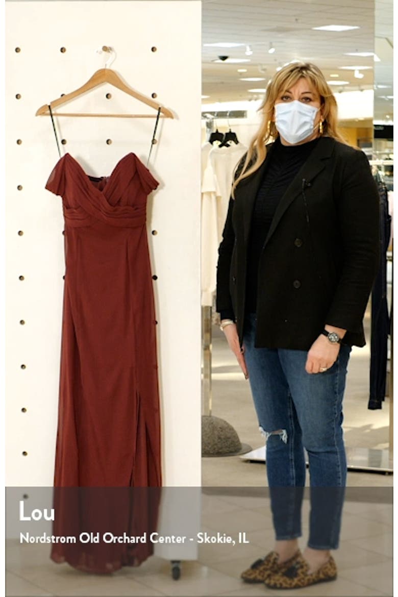 Strapless V-Neck Chiffon Trumpet Gown video