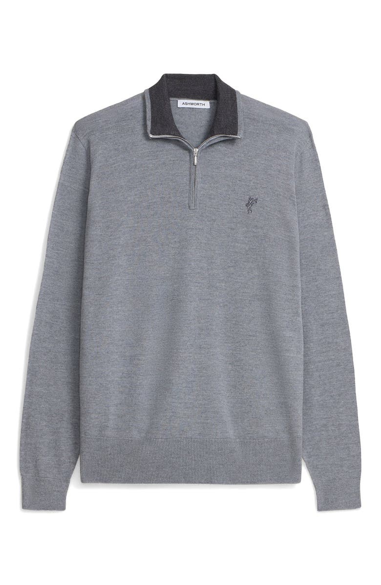 ASHWORTH GOLF Extrafine Merino 1/4 Zip, Main, color, Silver