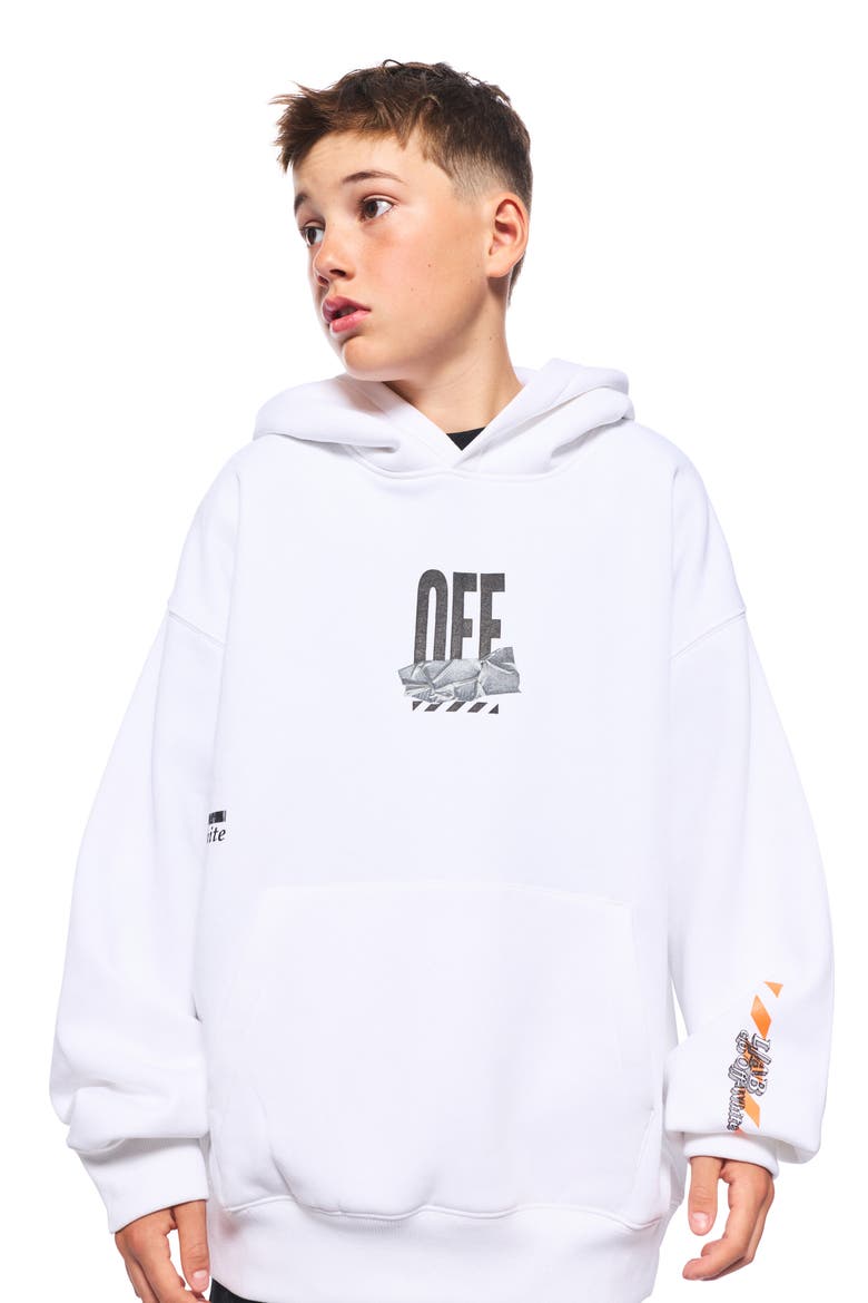 Kids' Active Duct Tape Graphic Hoodie, Alternate, color, WHITE