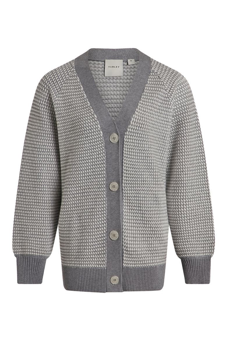 Ryder Knit Cardigan, Alternate, color, GREY / WHITE