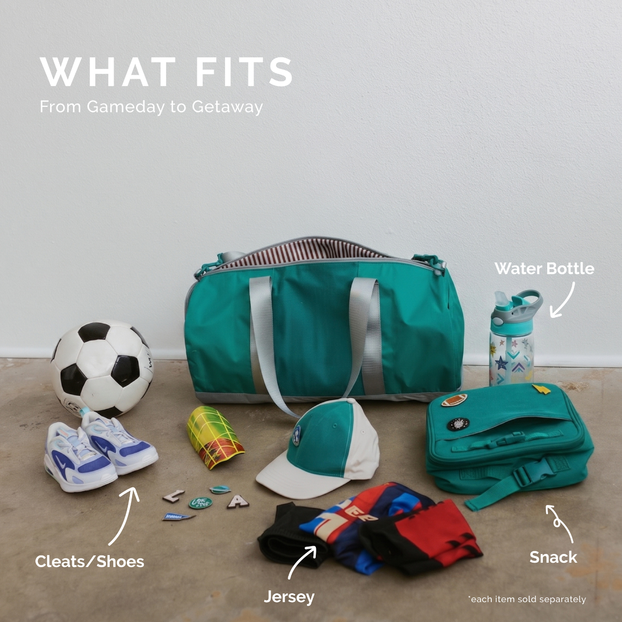 Customizable Duffel Bag + 3 Patches Bloom Set, Alternate, color, Peacock