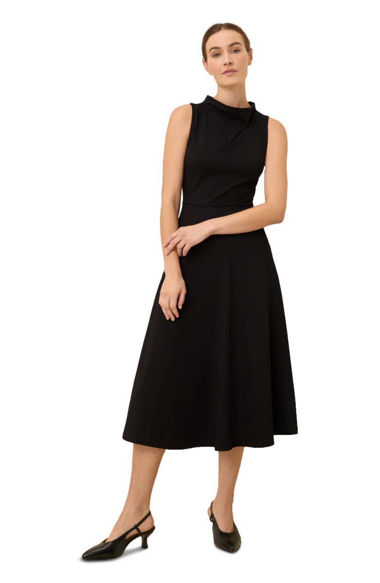 Pact Organic Cotton Fit & Flare Cowl Neck Dress, Main, color,
