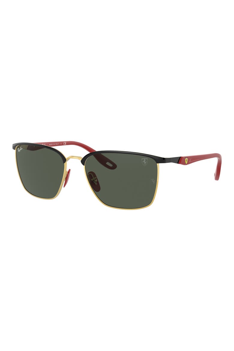 56mm Square Sunglasses, Alternate, color, TOP BLACK