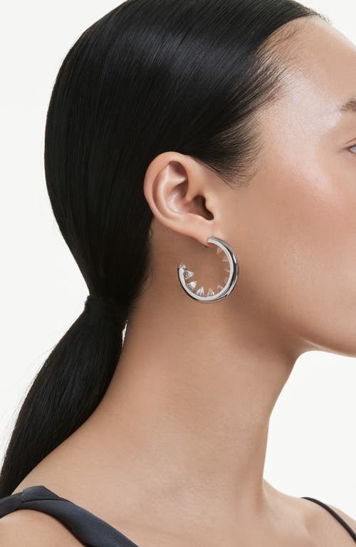 Swarovski Sublima Crystal Hoop Earrings In Silver