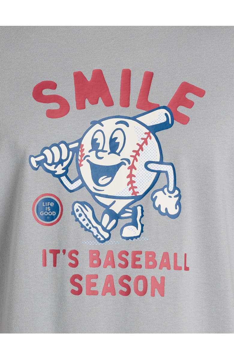 LIFE IS GOOD Big & Tall Baseball Season Graphic Tee, Alternate, color, Grey