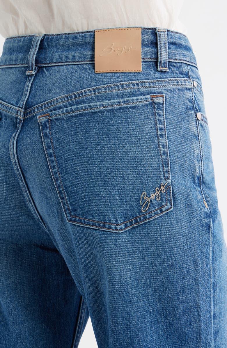 BOSS Orange The Soft Bootcut Jeans, Alternate, color, Dark Blue