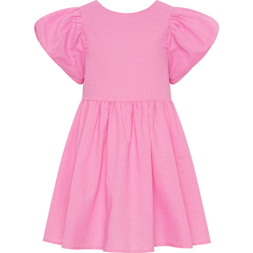 Shop Tiny Tribe Kids' Cotton & Linen Puff Sleeve Dress
