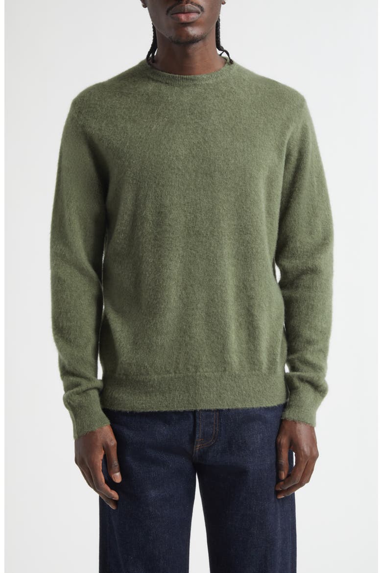 Men's Crewneck Cashmere Sweater, Main, color, MILITARE