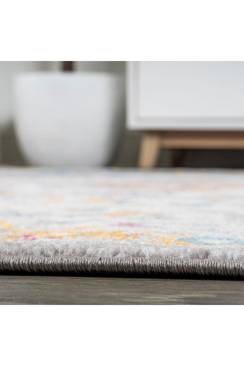 Lorena Ornate Boho Medallion Area Rug, Alternate, color, Light Gray/Dark Blue/Orange