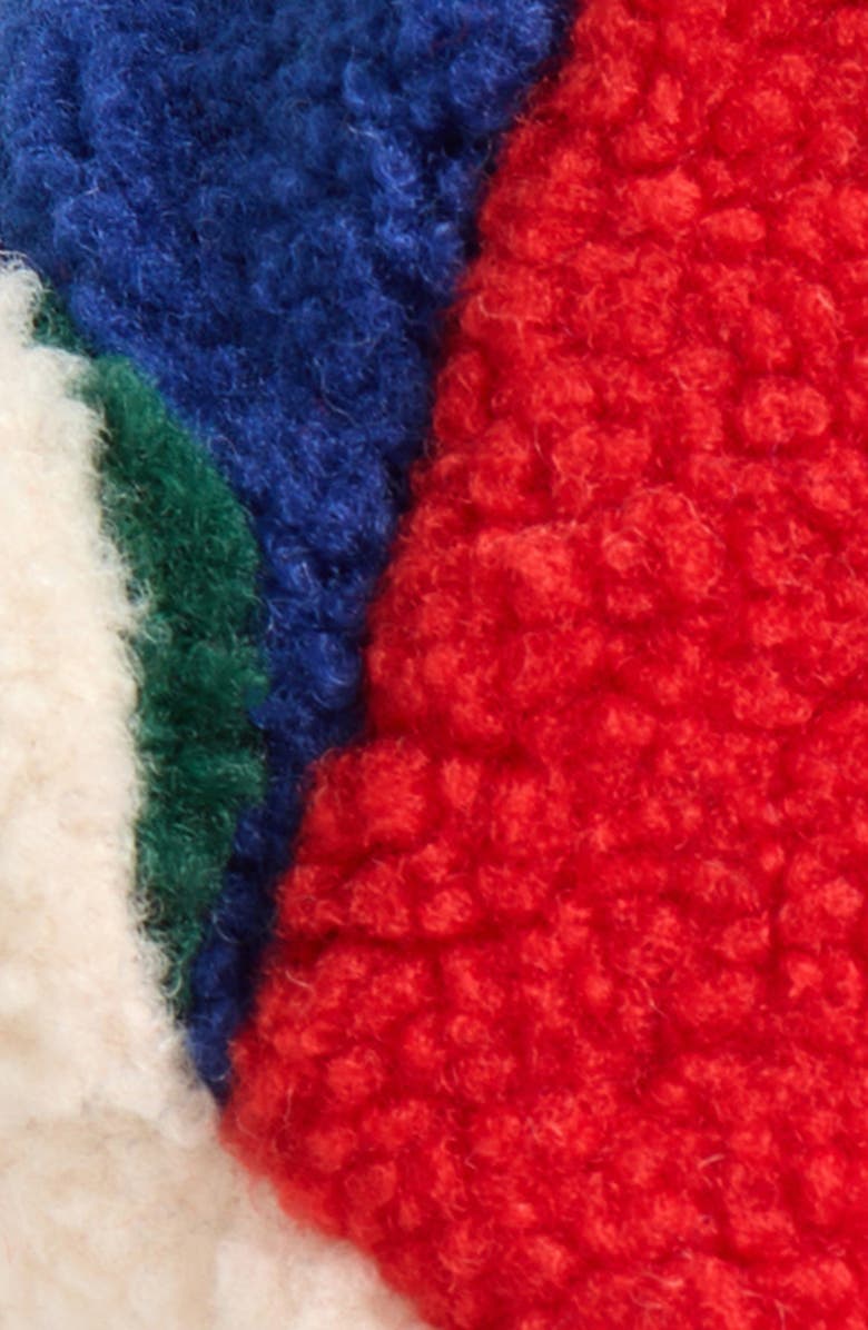 Mini Boden Kids' Colorblock Faux Shearling Hat & Mittens Set, Alternate, color, 