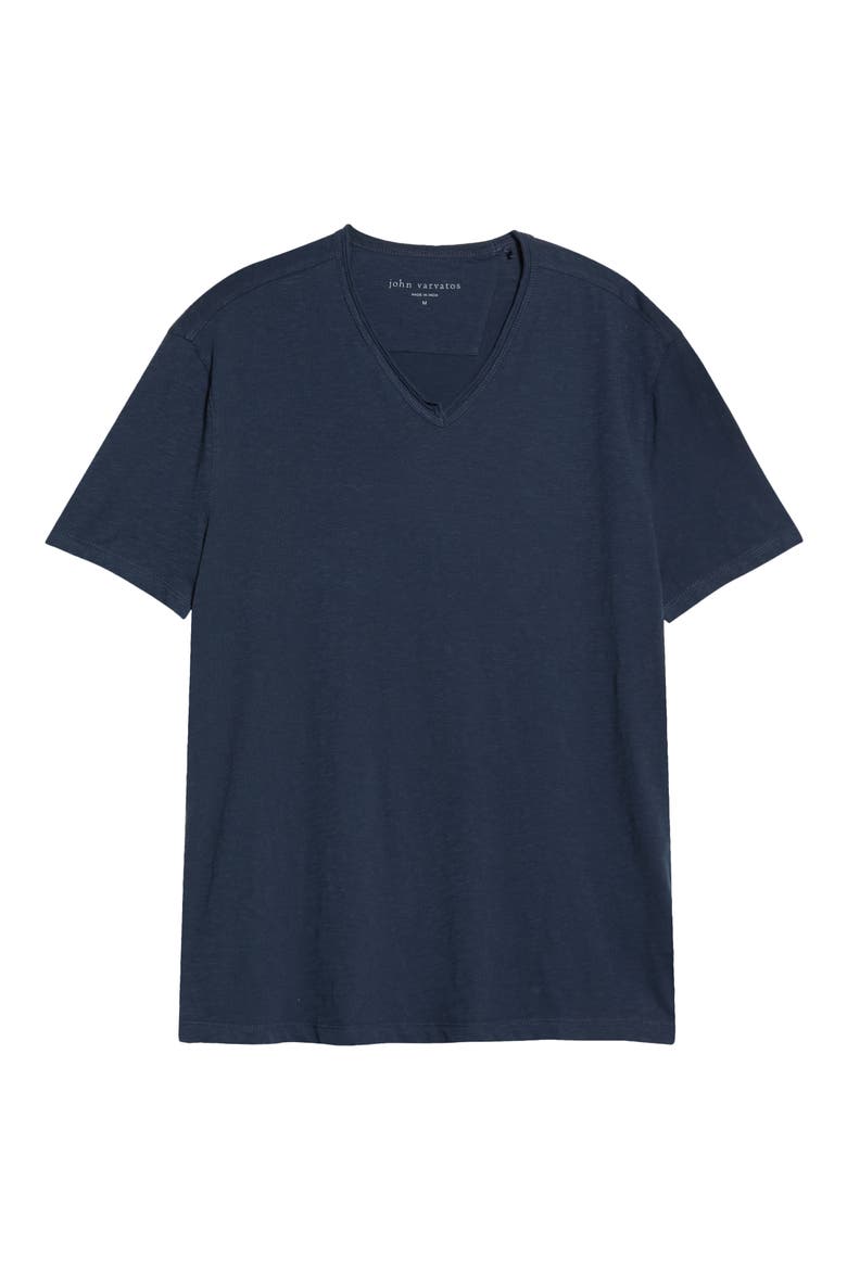 Slim Fit Slub Jersey V-Neck T-Shirt, Alternate, color, MIDNIGHT