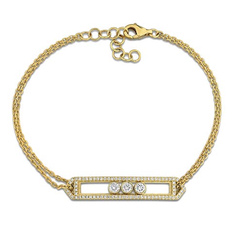 Diamond Bar Bracelet 14k Gold