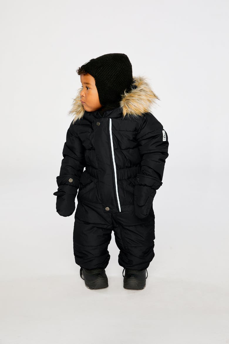 Original Removable Mittens & Boots One Piece Puffy Snowsuit, Alternate, color, Noir